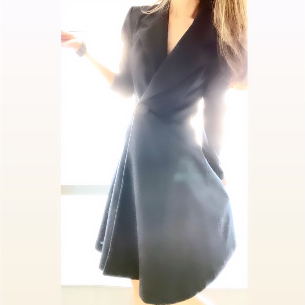 Ann Taylor Long Sleeve Wool Blended Black Dress size 2